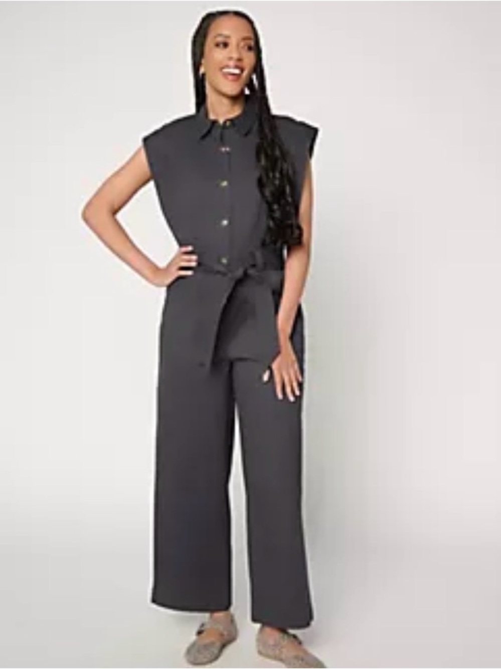 Mally Roncal Ankle Length Twill Jumpsuit